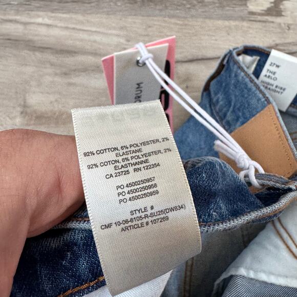 NWT Denim Forum Arlo High Rise Straight Jeans Blue 27 Y2K 90s - Picture 8 of 11